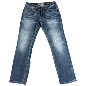 BKE Buckle Carter Jeans Mens 30 (30x29.5) Blue Denim Stretch Straight Leg Casual